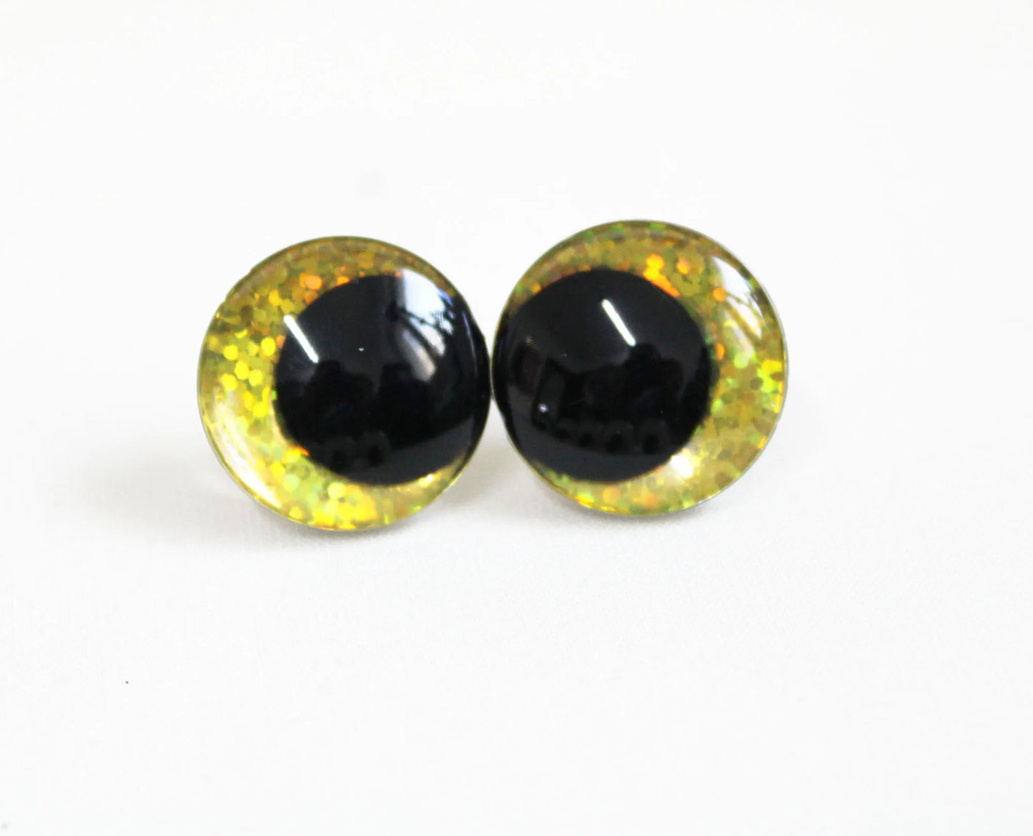 10Pairs Size 12-14-16-18-20mm Cartoon 3D Glitter Plush Amigurumi Funny Toy Safety Eyes Black Pupil Eyes with Washer & Glitter Colour